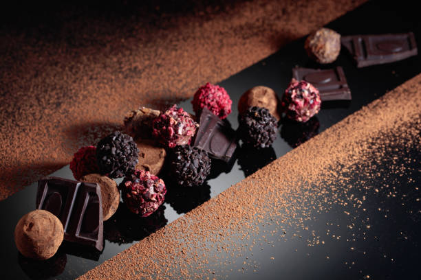 istock Various chocolate sprinkled with cocoa powder. 1428624846