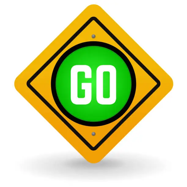 Vector illustration of Warning GO Only traffic Road Symbol Sign Isolate on White Background,Vector Illustration EPS 10