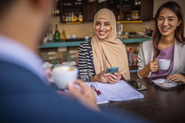 istock Multiracial happy business people on a coffee break 1428628531