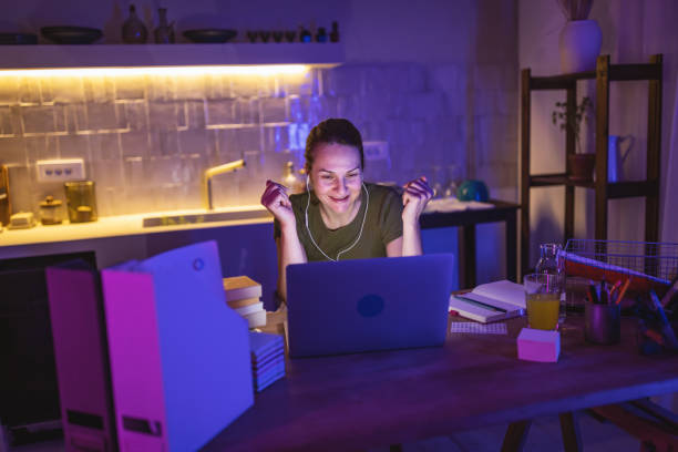istock Video call conference late at night 1428630498