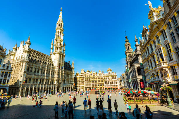 Grand Place in Brussels Grand Place in Brussels brussels capital region stock pictures, royalty-free photos & images