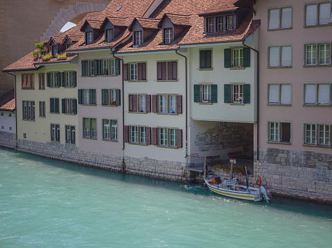 travel to Bern, Switzerland in summer. View of the river Aare.