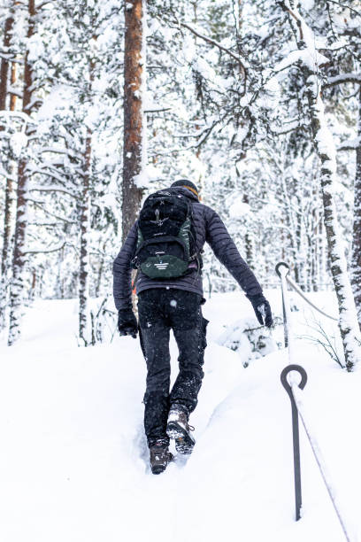 istock Hiking in snow landscape 1428639533