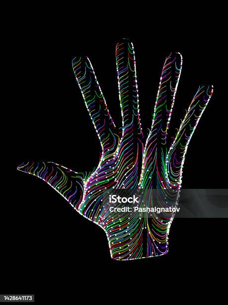 Abstract Hand Graphics Hand Stock Illustration - Download Image Now - Palm of Hand, Abstract ...