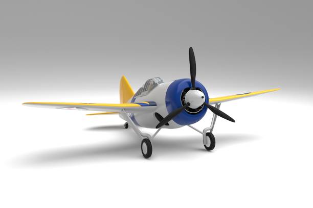 istock 3d illustration. F2A Buffalo American fighter 1428643649