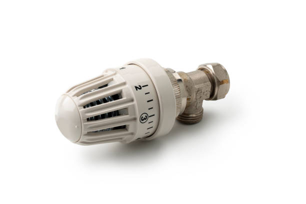 istock Thermostatic radiator valve on white background 1428648510