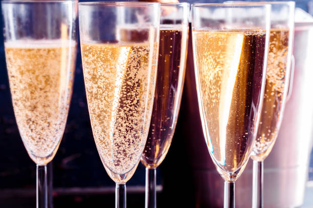 istock Glasses of champagne on the table 1428648578