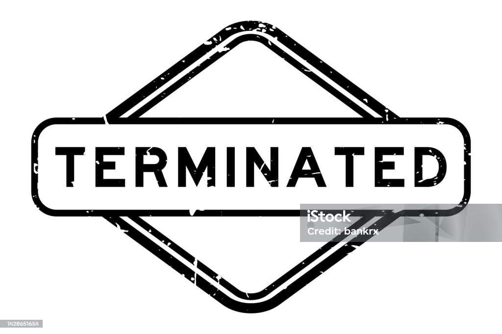 Termindted Grunge Black Terminated Word Rubber Seal Stamp On White Background ...