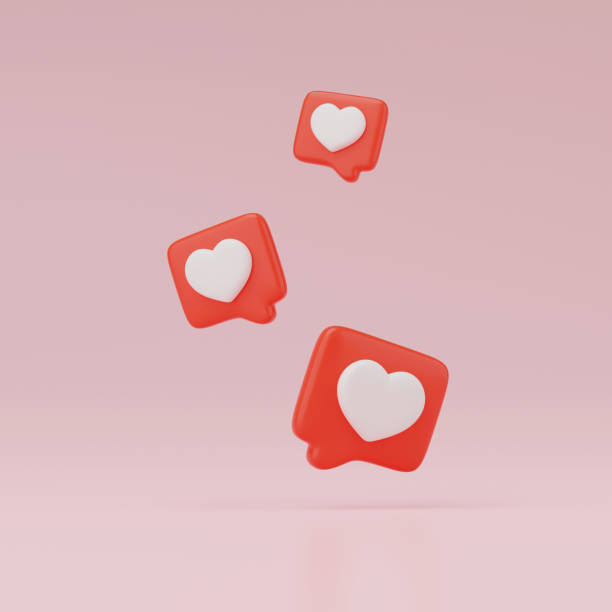 istock 3d render of heart in speech bubble isolated on pink. 1428654636