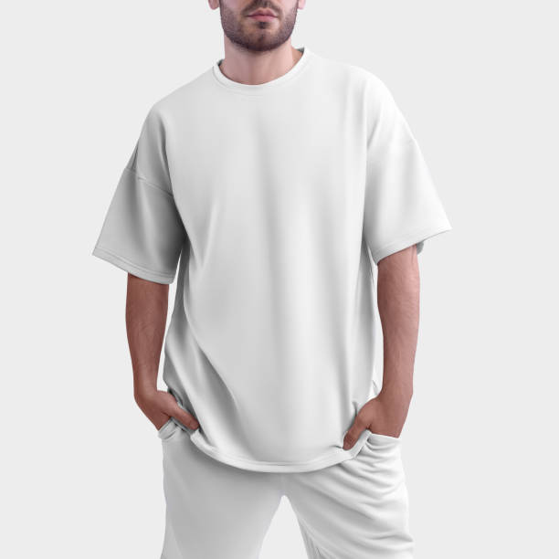 istock Mockup of an oversized men's t-shirt for design, print, pattern. 1428655584