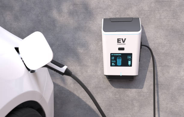 EV Charging Station, Clean energy filling technology, Electric car charging EV Charging Station, Clean energy filling technology, Electric car charging. 3D illustration battery charger stock pictures, royalty-free photos & images