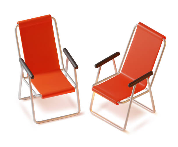 istock 3d Colorful Camping Chair Set Plasticine Cartoon Style. Vector 1428662817