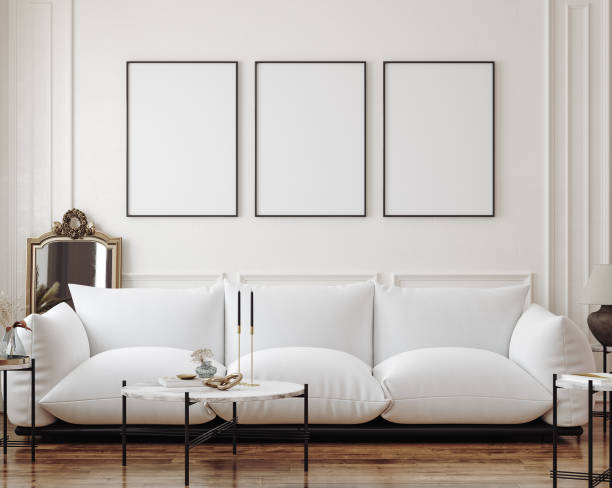 istock Frame mockup in modern classic living room interior background 1428665603