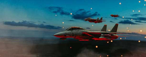 戦闘機は攻撃のために離陸しています。 - fighter plane aerospace industry air air vehicle ストックフォトと画像