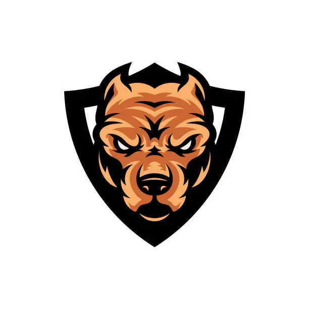 Vector illustration of Pitbull dog head mascot logo designs character for sport and pet logo