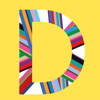 contemporary colourful stripes graphic geometric typography alphabets