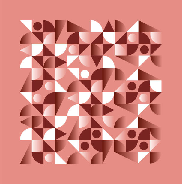 Abstract Vector Pattern Design colored digital collage of vector abstract elements cubism face silhouette stock illustrations