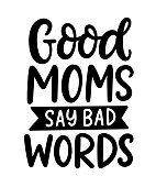 istock Moms life T Shirt Design, Funny Hand Lettering Quote 1428686602
