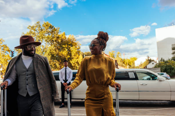 istock Wealthy couple on luxury trip. 1428687619