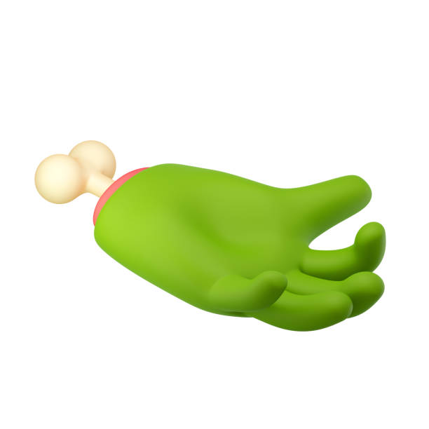 istock 3d zombie hand in plastic cartoon style 1428688225