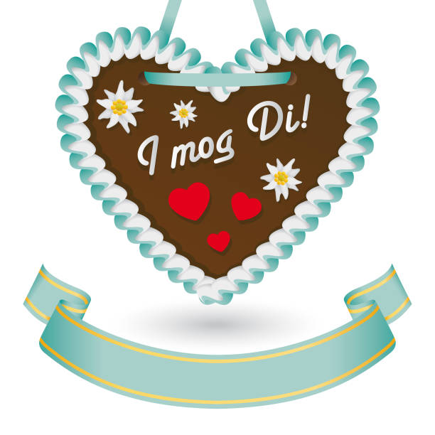 ilustrações, clipart, desenhos animados e ícones de corações de biscoito de gengibre - bolo de gengibre