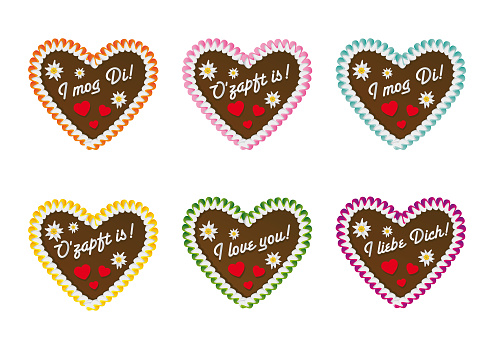 Gingerbread Cookie Hearts. Vector illustration with layers (removeable). EPS and high resolution jpeg file included (300dpi).
