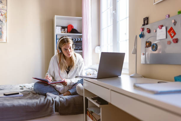 istock Girl learning at home 1428698167