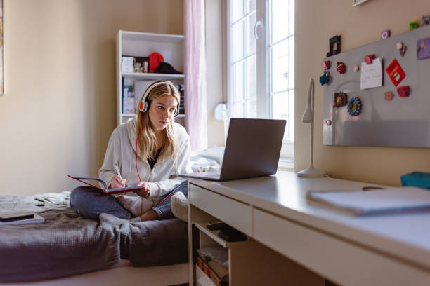 istock Girl learning at home 1428698180