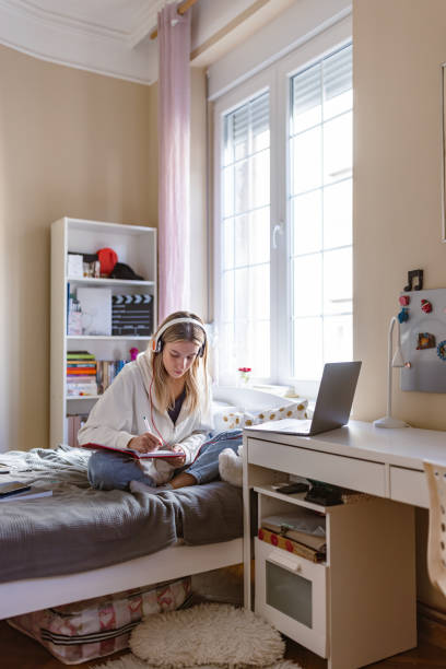 istock Girl learning at home 1428698213