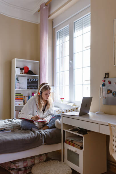 istock Girl learning at home 1428698220