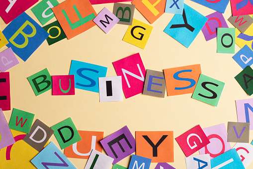 Word Business made with colorful letters
