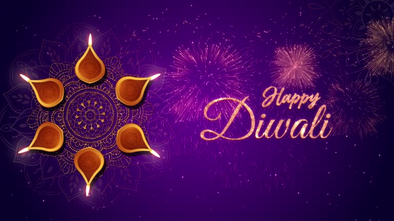 Happy Diwali or Deepawali card with copy space for your logo or text