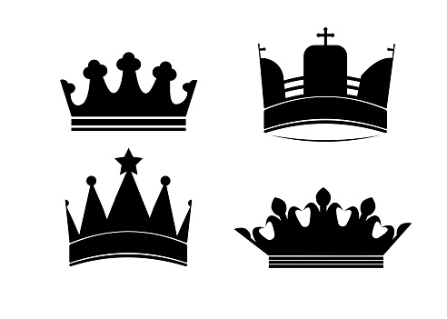 crown set vector and illustration