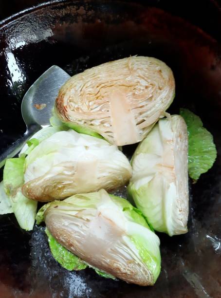 istock Stir fried Chinese Cabbage - food preparation. 1428712009
