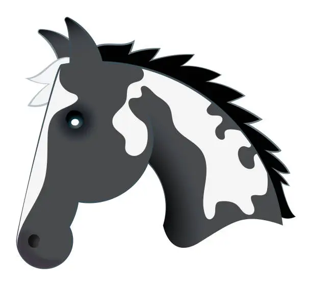 Vector illustration of Pinto paint horse