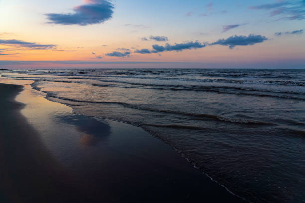 istock Sea coast after a colorful sunset 1428725103