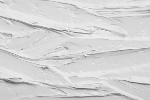 istock Texture of white oil paint as background, closeup 1428726865
