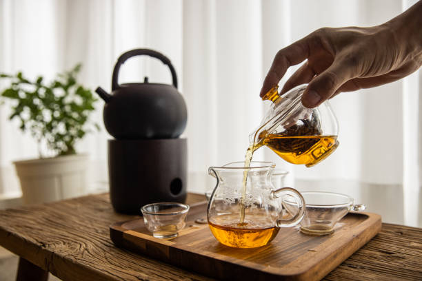 中国茶のセレモニー - tea chinese tea heat teapot ストックフォトと画像