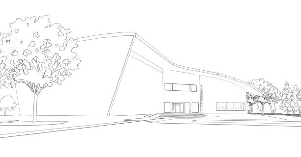 3D illustration of building project