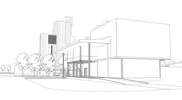 istock 3D illustration of building project 1428730435