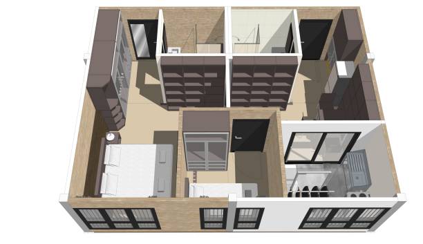 istock 3D illustration of building project 1428731170