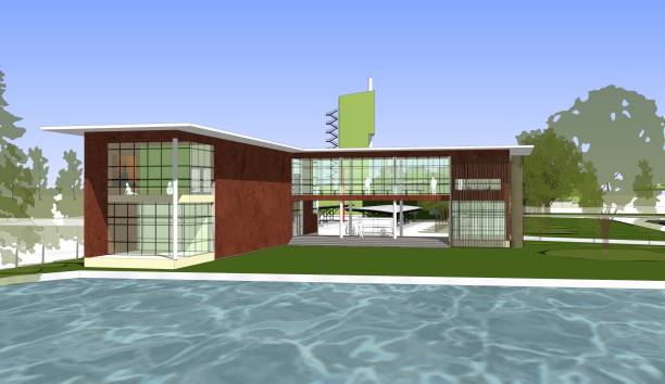 istock 3D illustration of building project 1428734863