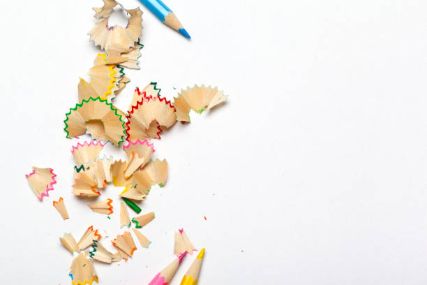 istock Pencil & pencil shavings isolated on white background 1428747427
