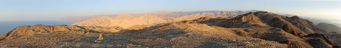 Walk through the mountains near the Gulf of Eilat Red Sea in Israel