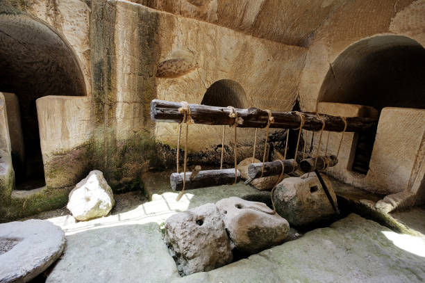 이스라엘의 베이트 구브린 동굴 스톡 사진