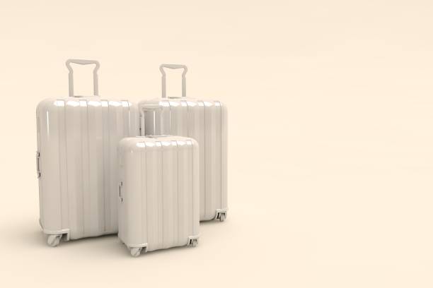 istock White Travel suitcase on white background 1428758881