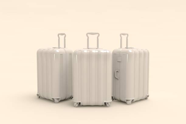 istock White Travel suitcase on white background 1428759058