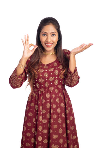 istock Happy young woman greeting with hand sign 1428760829