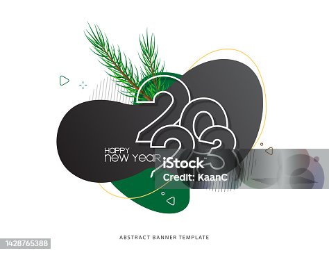 istock 2023. New Year. Abstract numbers banner vector illustration. Holiday design for greeting card, invitation, calendar, etc. vector stock illustration 1428765388