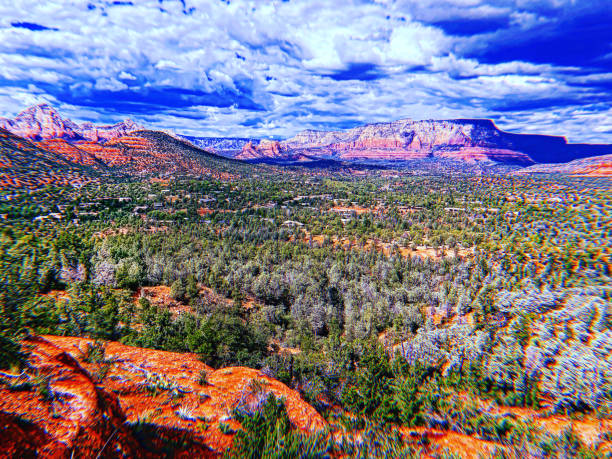 Looking into the Sedona Arizona valley from Above